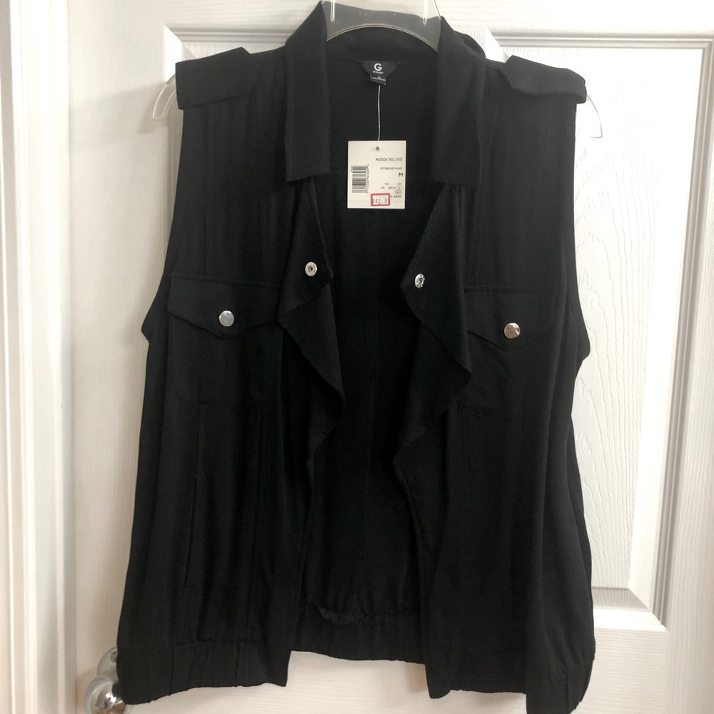 Womens Black Madison Twill vest by Guess